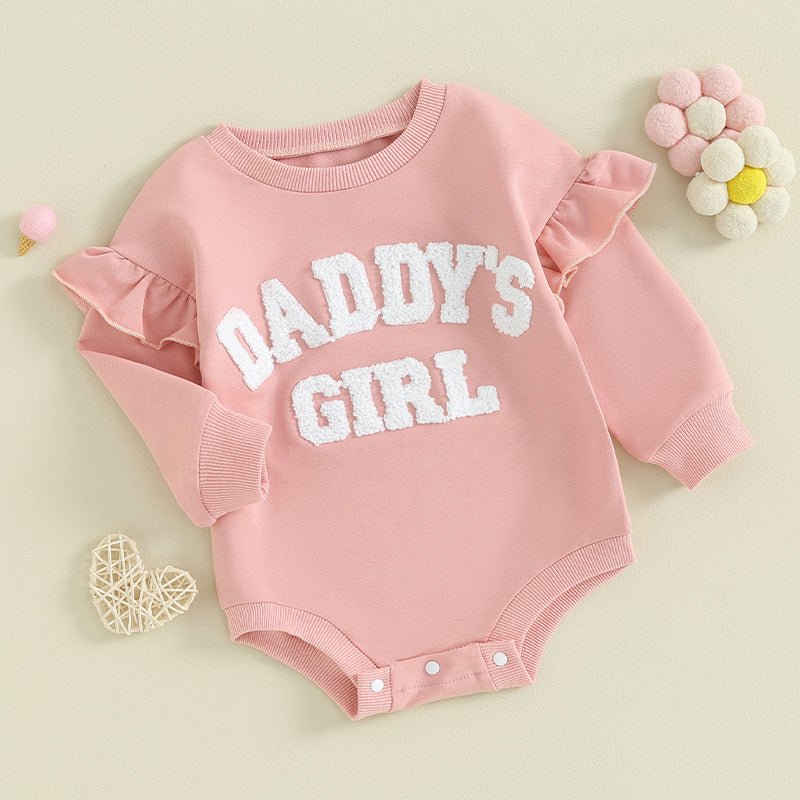 Lioraitiin 0-18M Daddys Girls Newborn Baby Ruffle Long Sleeve