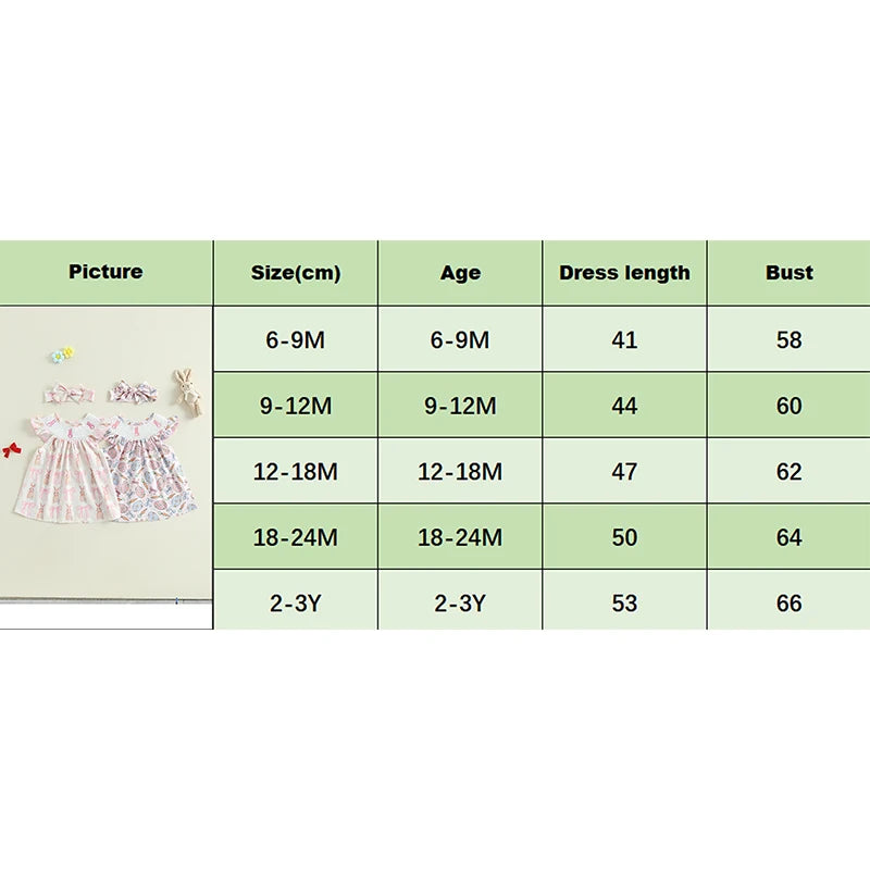 Lioraitiin Toddler Girls Dress Rabbit/Easter Eggs Print Fly Sleeve