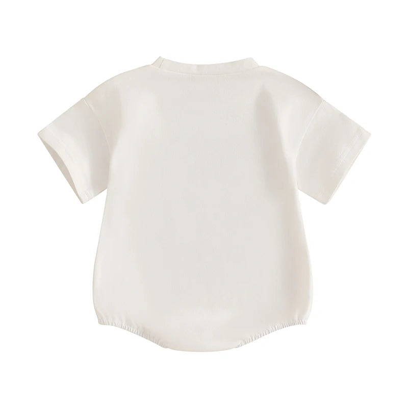 Lioraitiin Toddler Baby Boys Girls Rompers Letter Hockey Print Round