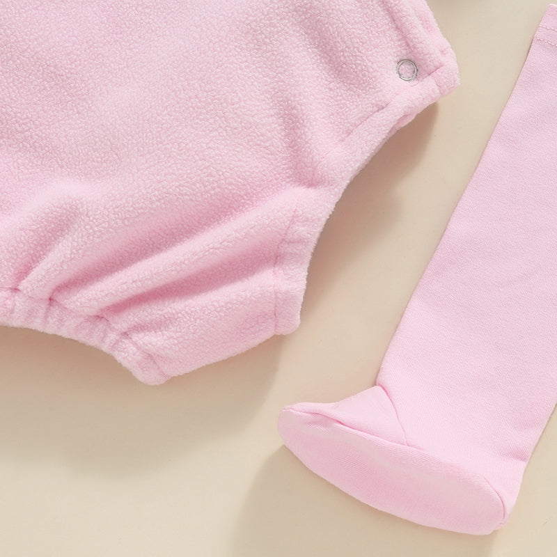 Lioraitiin 0-24M Newborn Baby Girl Flamingo Costume Fuzzy Long Sleeve