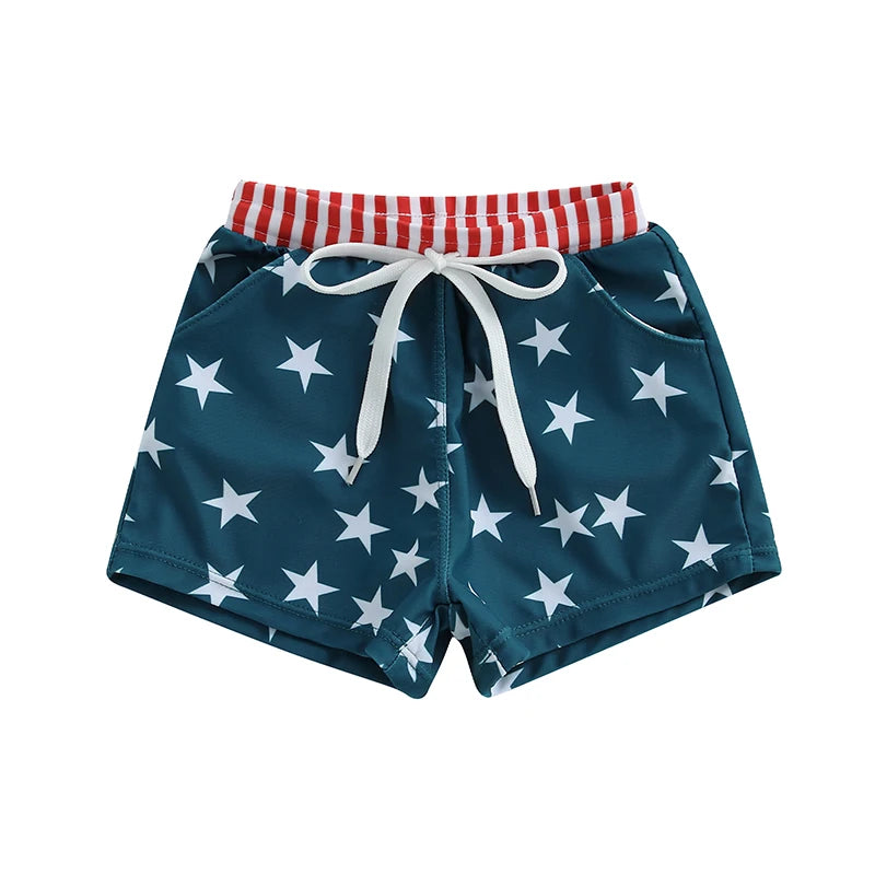 Lioraitiin Toddler Baby Boys Beach Shorts Kids Independence Day