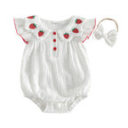 Baby Girls 2 Piece Outfits Adorable Strawberry Embroidery Flying