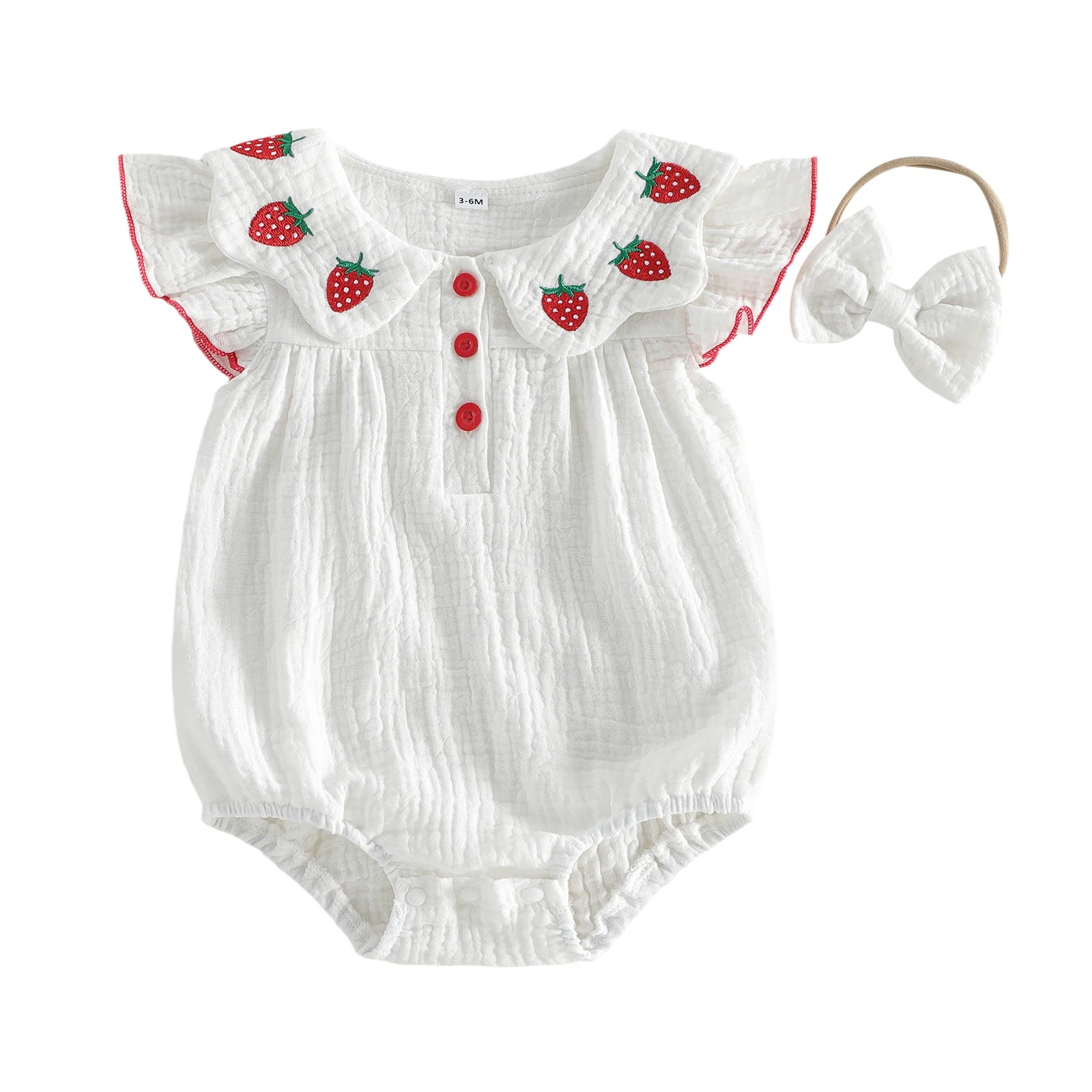 Baby Girls 2 Piece Outfits Adorable Strawberry Embroidery Flying
