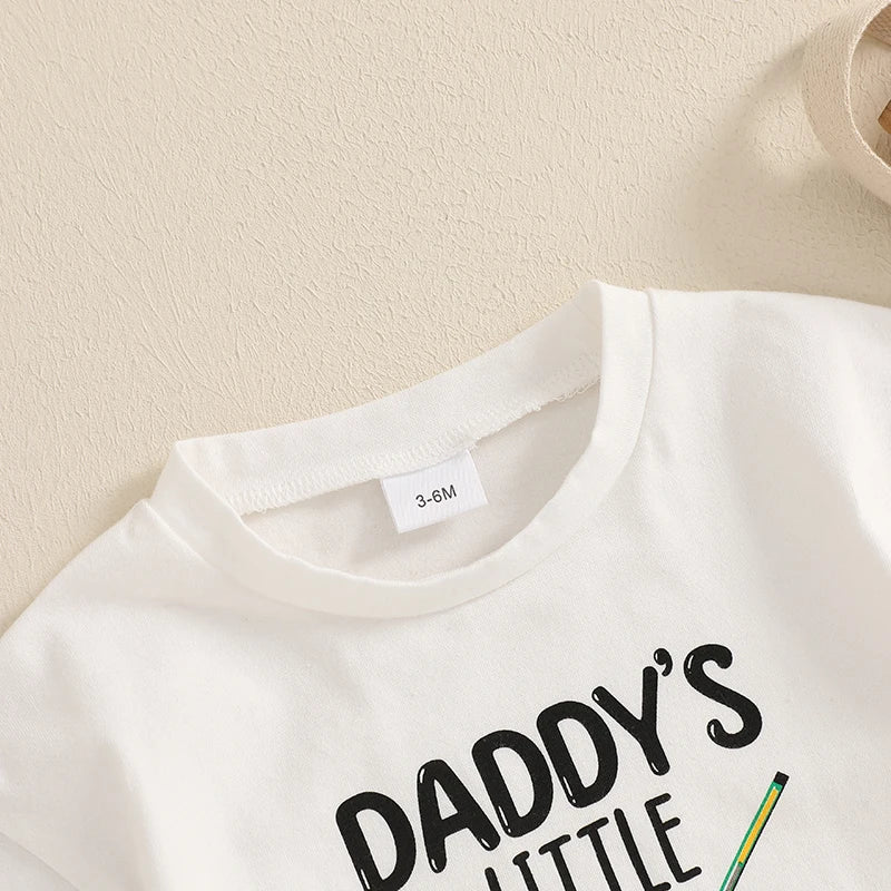 Lioraitiin Toddler Baby Boys Girls Rompers Letter Hockey Print Round