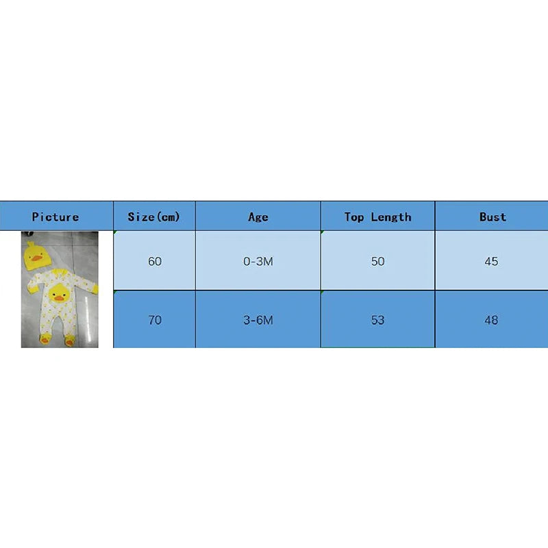 Lioraitiin Newborn Boy Girl Duck Outfit, Long Sleeve Full Length