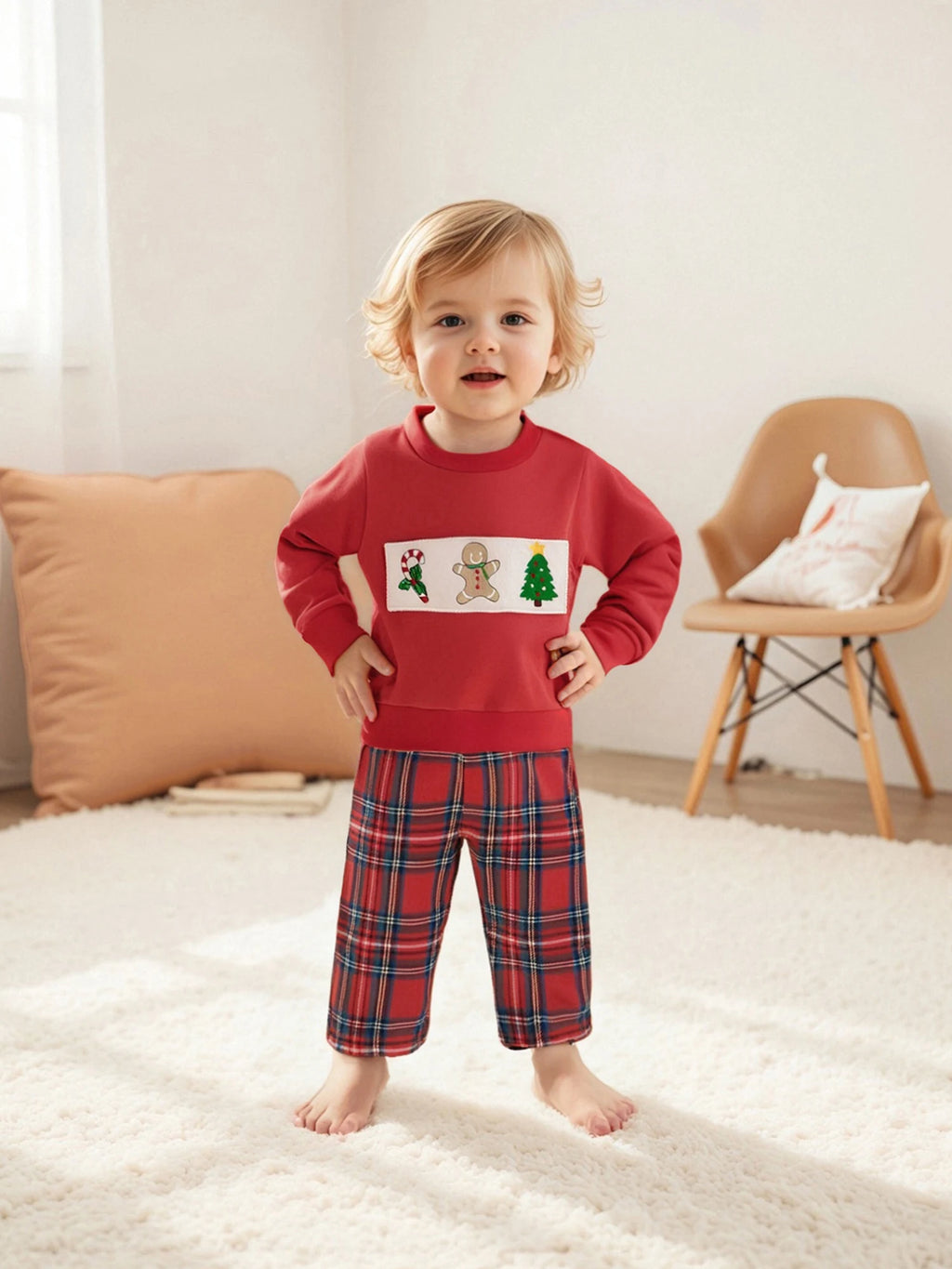 Toddler Baby Girls Boys Christmas Outfits Santa Claus Candy Print
