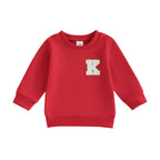 Toddler Baby Girl Boys Sweatshirt Letter Embroidery Round Neck Long