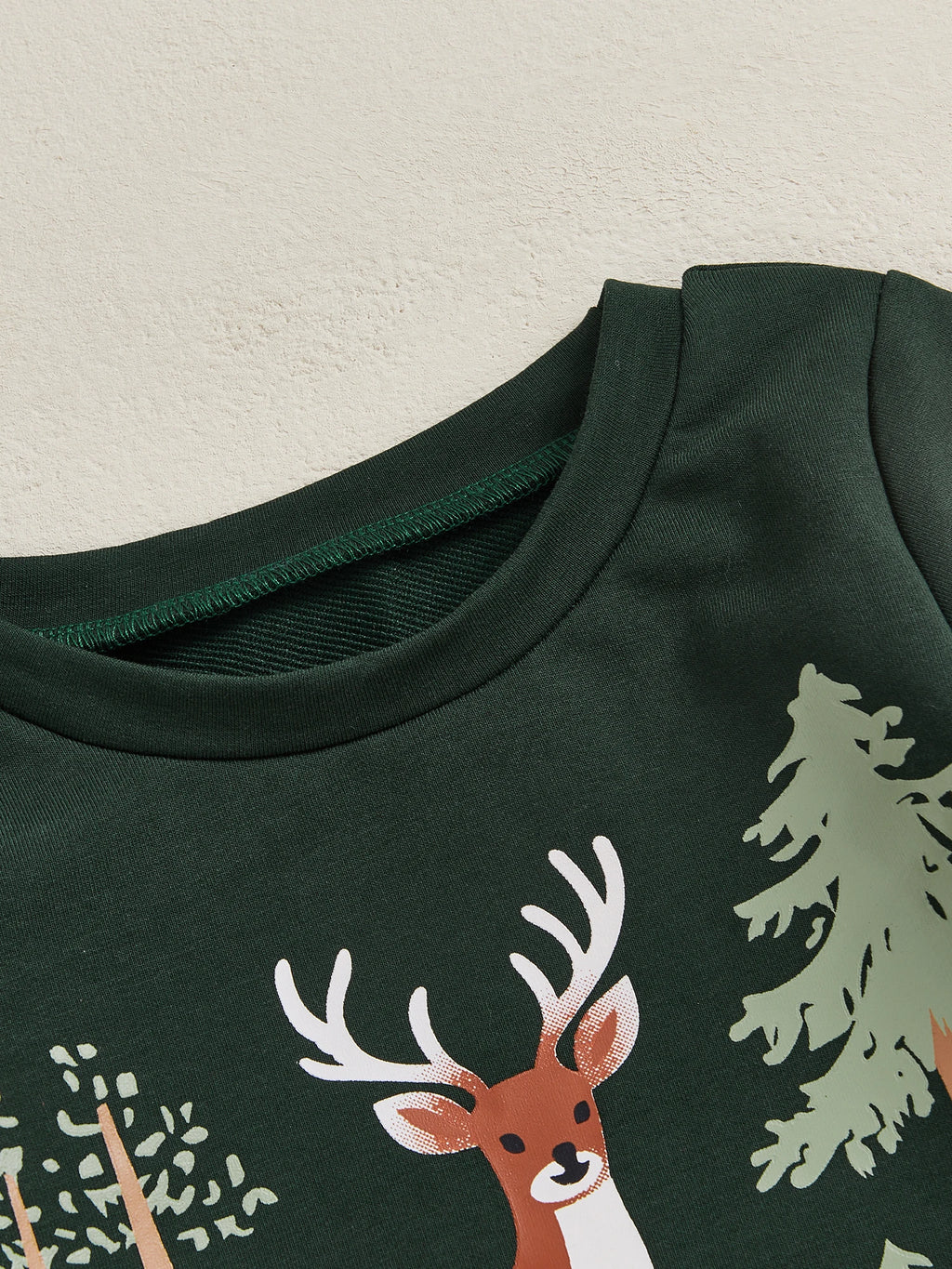 Lioraitiin Toddler Boy Christmas Reindeer Tree Print Long Sleeve