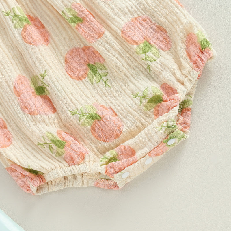 Lioraitiin 0-24M Infant Baby Girls Bodysuit Flower Print Short Puff