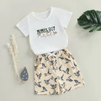 Lioraitiin Toddler Baby Boy Duck Outfit Short Sleeve T-shirts Elastic