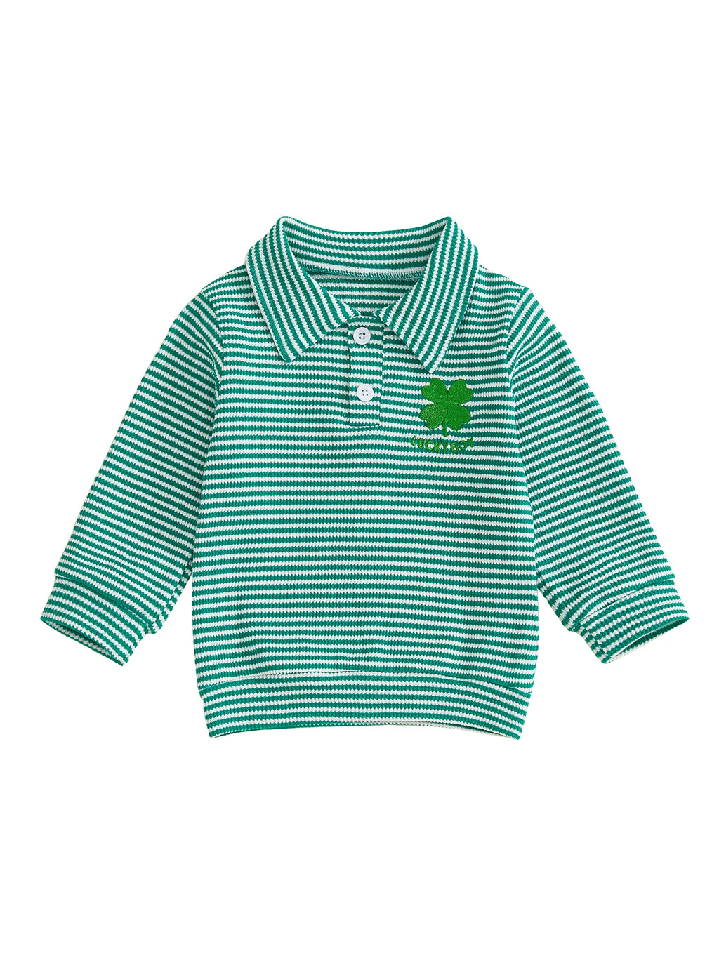 Lioraitiin Toddler Little Boy Irish Sweatshirt Striped Clover Letter