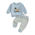 Lioraitiin Toddler Baby Boy Girl Duck Long Sleeve Sweatshirt Plaid