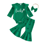 Lioraitiin Baby Girls Irish Day Outfits Long Sleeve O Neck Letter