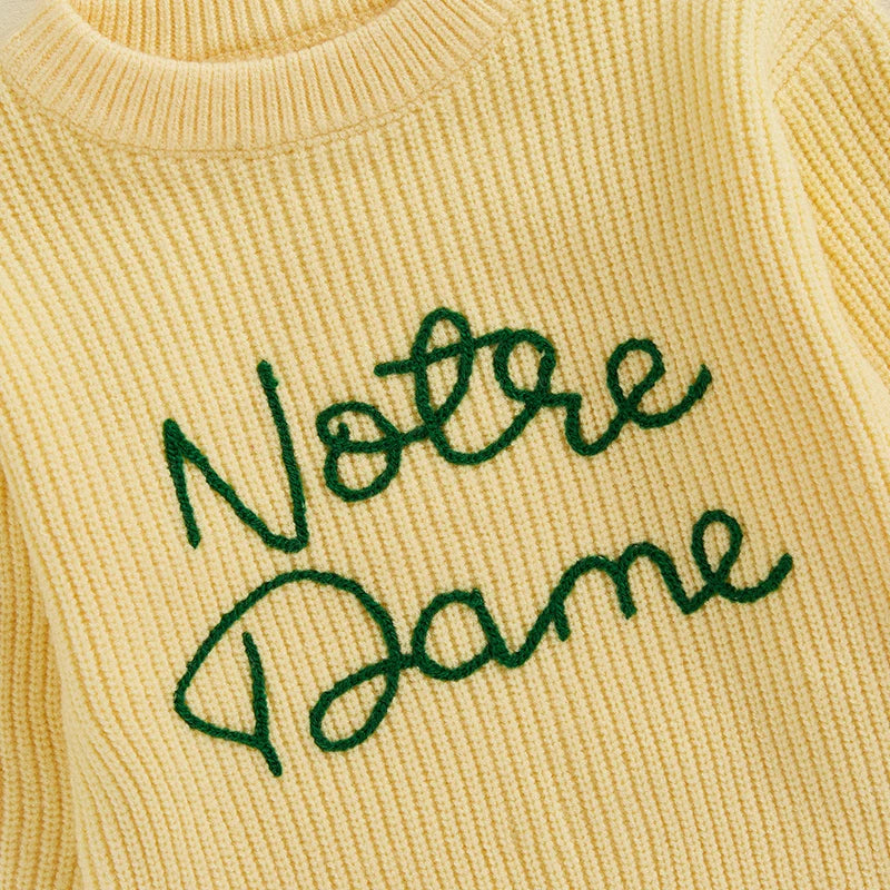 Lioraitiin 2 Colors Toddler Kids Baby Boys Sweater Letter Embroidery