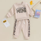 Lioraitiin 0-3Y Newborn Baby Girls Set Letter & Leopard Print Long