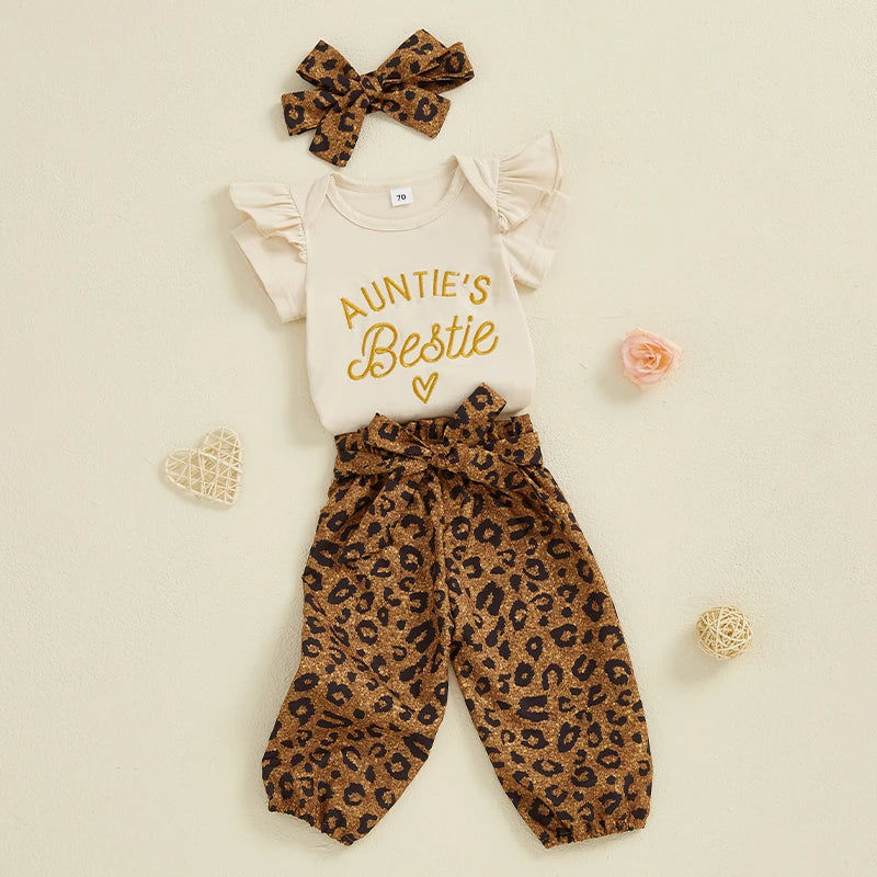 Lioraitiin Baby Girls Outfits Short Sleeve Letter Print Romper with