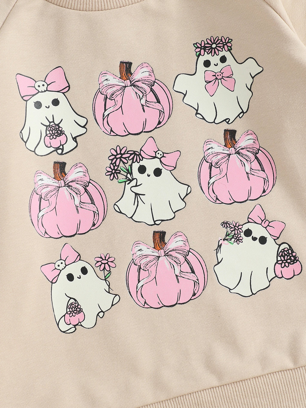 Lioraitiin Toddler Girls Halloween Sweatshirt Ghost Pumpkin Print