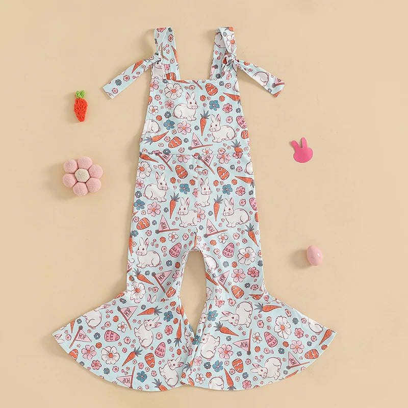 Lioraitiin 6M-4Y Baby Girl Easter Rompers Sleeveless Floral Print