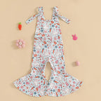 Lioraitiin 6M-4Y Baby Girl Easter Rompers Sleeveless Floral Print