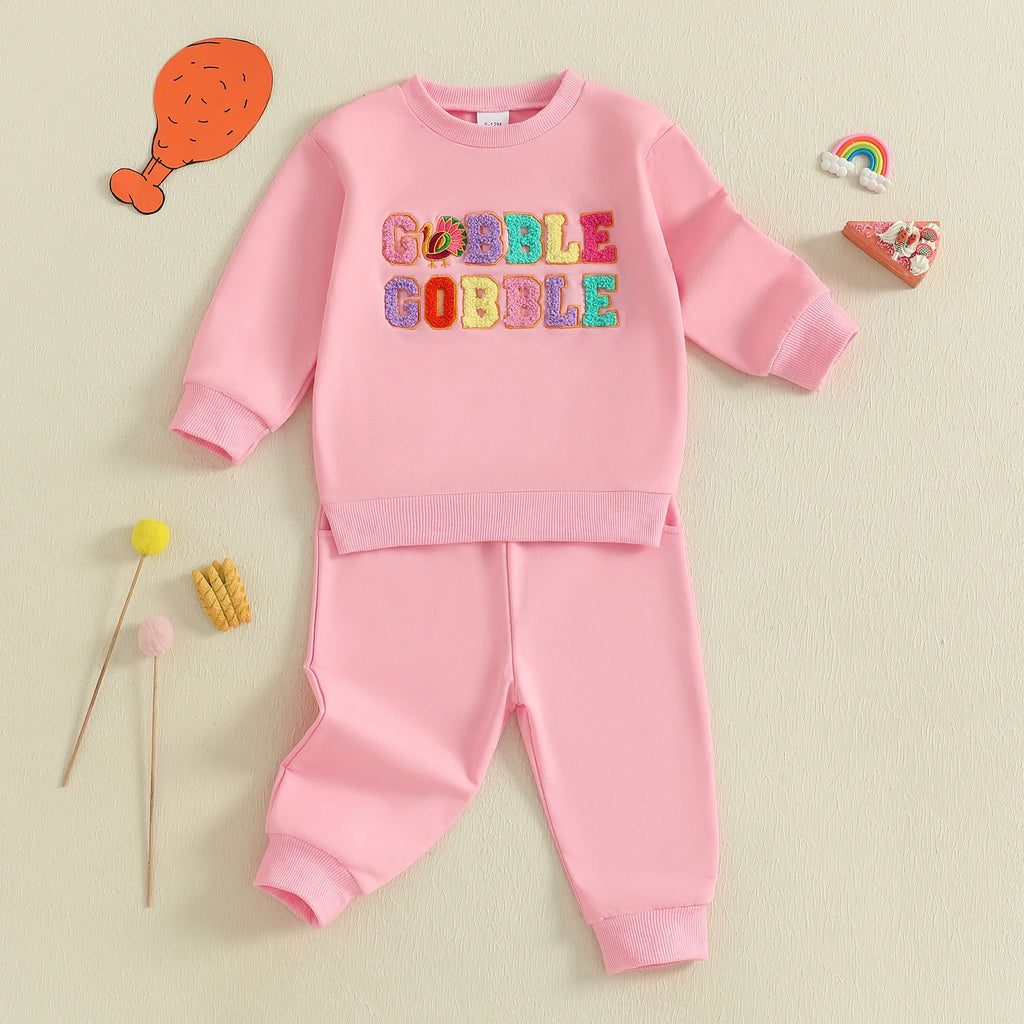 Lioraitiin Toddler Baby Girl 2Pcs Thanksgiving Outfits Long Sleeve