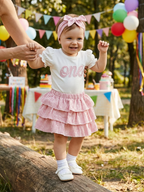 Lioraitiin Baby Girl 1st Birthday Outfit Cute Short Sleeve Letters