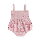 Baby Girl Romper Loose Fit Bow Design Watermelon Print Striped