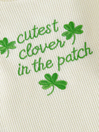 Lioraitiin Baby Girls Outfits Long Sleeve Shamrock Embroidery Romper