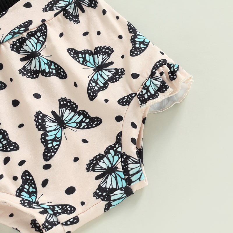 Lioraitiin 0-18M Infant Baby Girls Shorts Set Sleeveless Romper