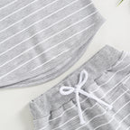 Lioraitiin 0-4Years Kids Baby Boy 2Pcs Outfits Striped Sleeveless
