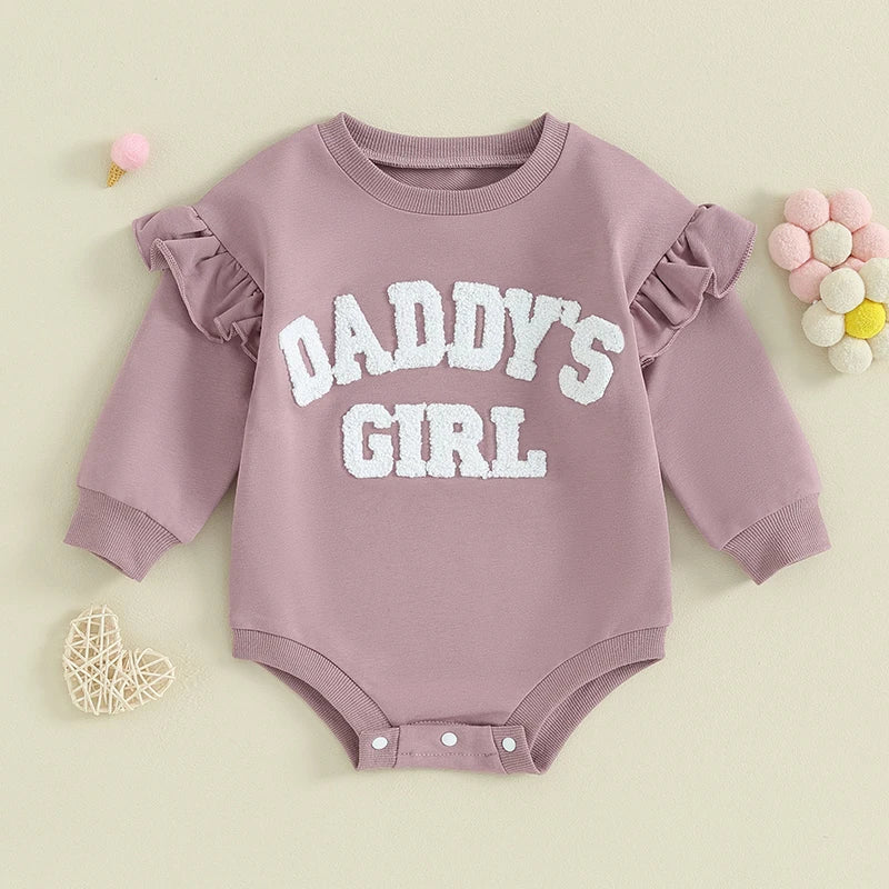 Lioraitiin 0-18M Daddys Girls Newborn Baby Ruffle Long Sleeve