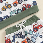Lioraitiin Baby Boy 2Pcs Farm Outfits Long Sleeve Tractor Print