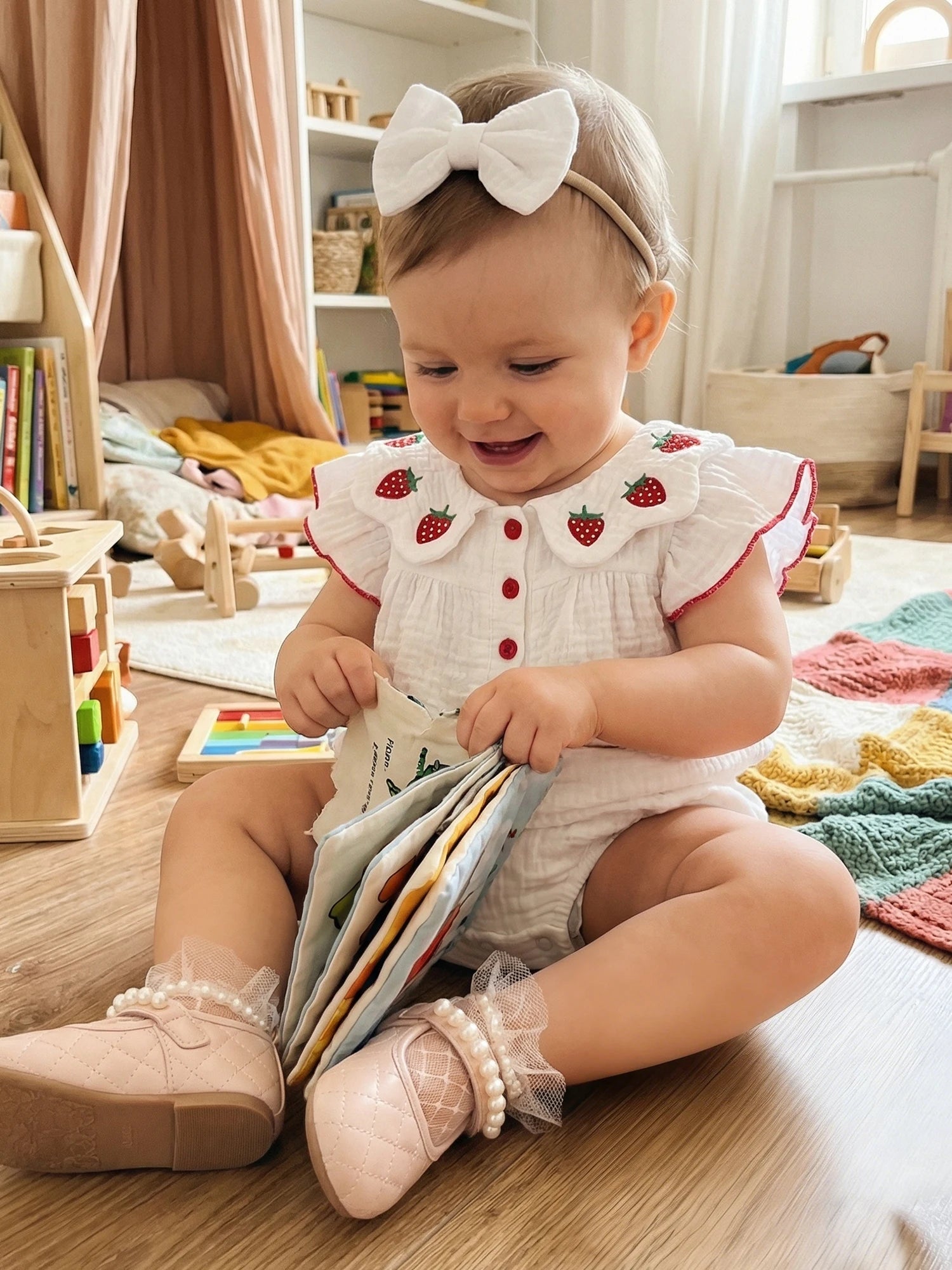 Baby Girls 2 Piece Outfits Adorable Strawberry Embroidery Flying