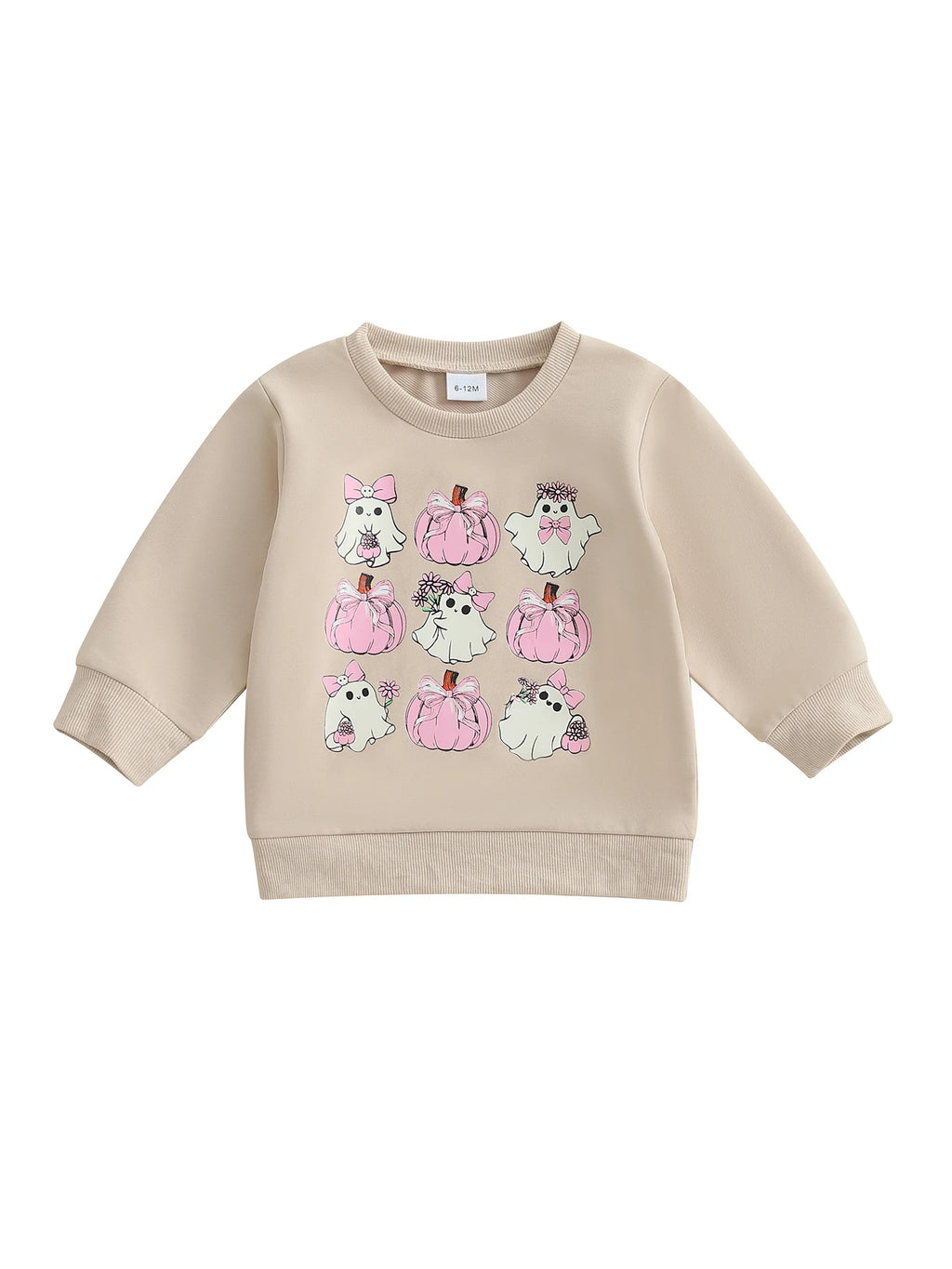 Lioraitiin Toddler Girls Halloween Sweatshirt Ghost Pumpkin Print