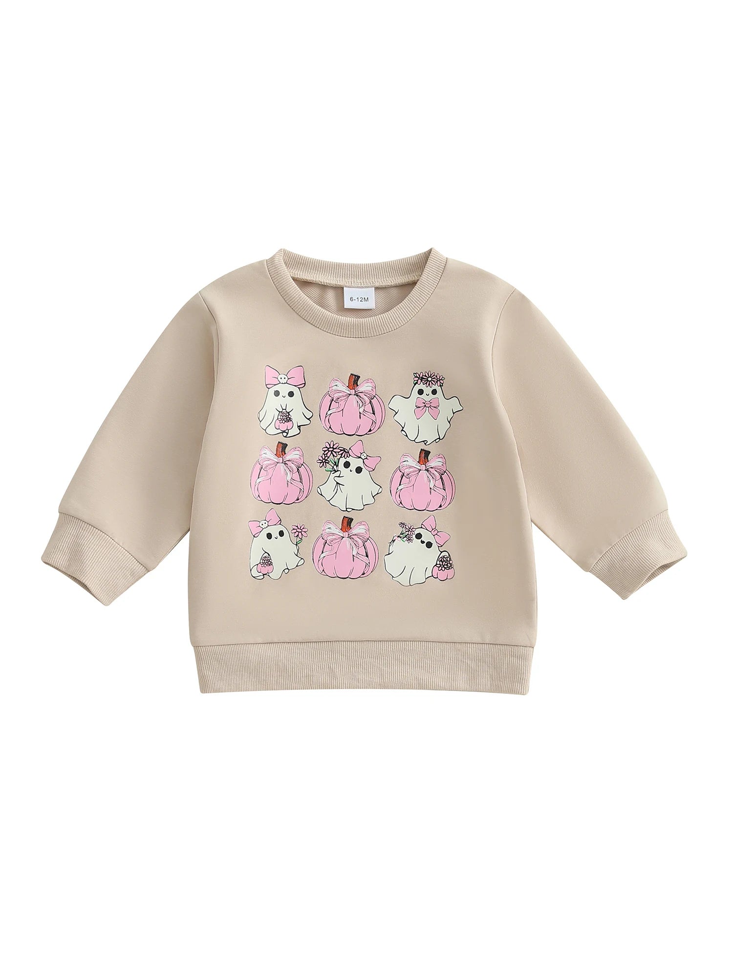 Lioraitiin Toddler Girls Halloween Sweatshirt Ghost Pumpkin Print