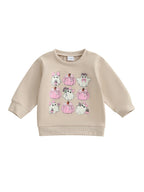 Lioraitiin Toddler Girls Halloween Sweatshirt Ghost Pumpkin Print
