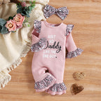 Lioraitiin 0-18M Newborn Infant 2Pcs Baby Girls Outfit Letter Leopard