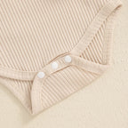 Lioraitiin Baby Girl Outfit Solid Ruffled Long Sleeve Crew Neck