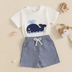 Lioraitiin Toddler Baby Boy Shorts Set Whale/Dinosaur/Turtle Short