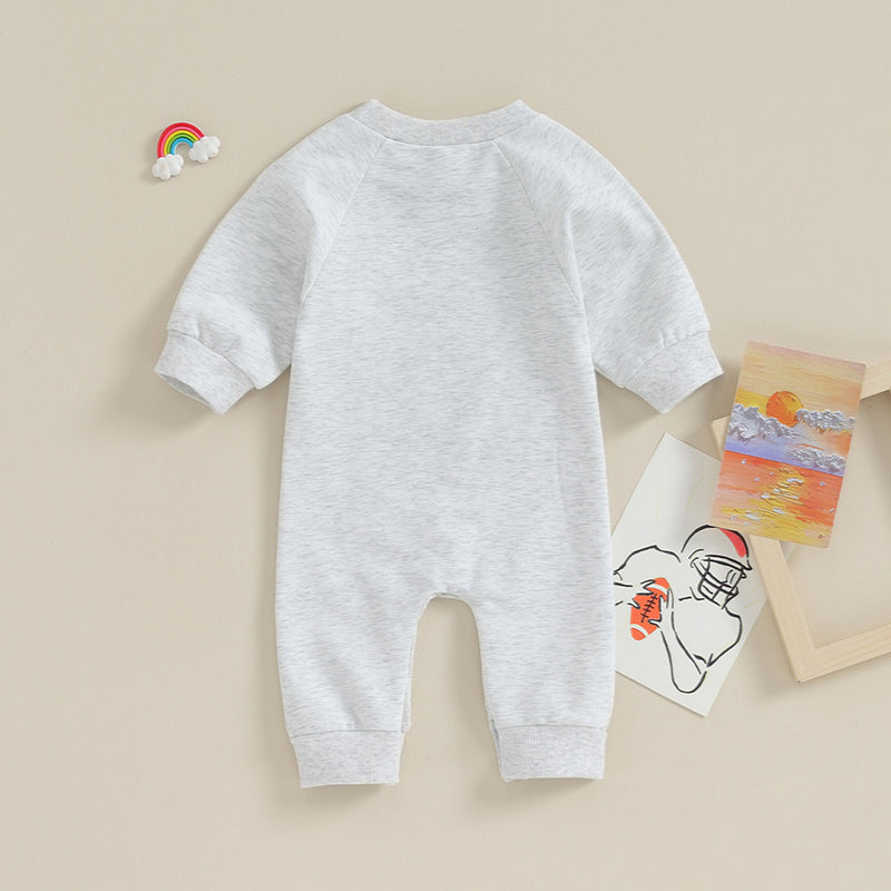 Lioraitiin 0-18M Infant Baby Girl Boy Romper Soccer Letter Print Long
