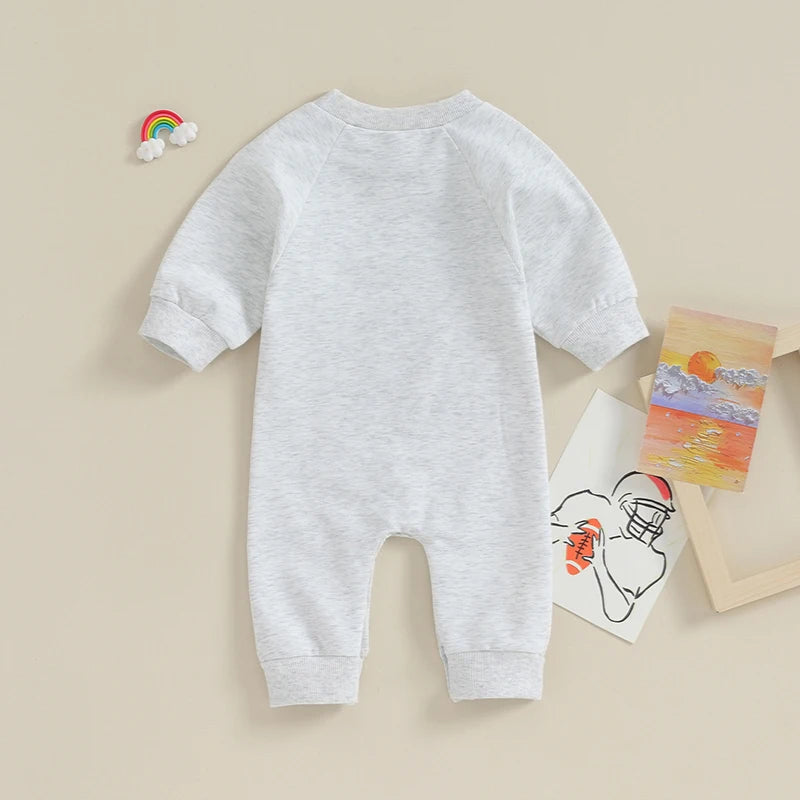 Lioraitiin 0-18M Infant Baby Girl Boy Romper Soccer Letter Print Long