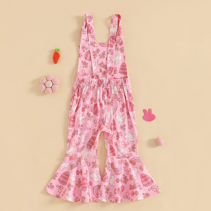 Lioraitiin 6M-4Y Baby Girl Easter Rompers Sleeveless Floral Print