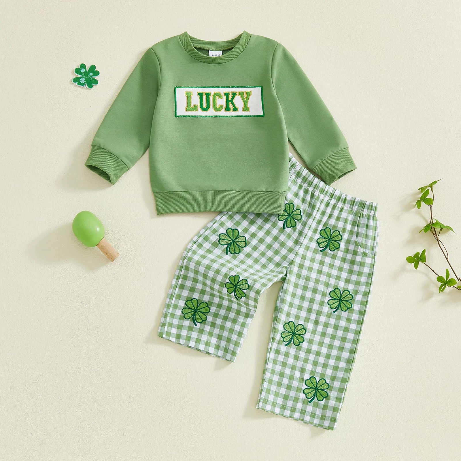 Lioraitiin Toddler Baby Boy Irish Outfit Long Sleeve Crew Neck