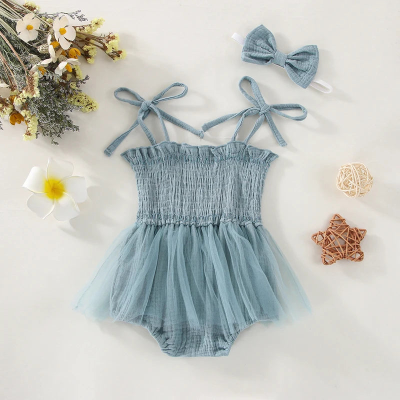 Lioraitiin 0-18M 2Pcs Newborn Infant Baby Girls Boys Sleeveless Strap