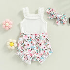 Lioraitiin 0-18M Infant Baby Girls Shorts Set Sleeveless Romper