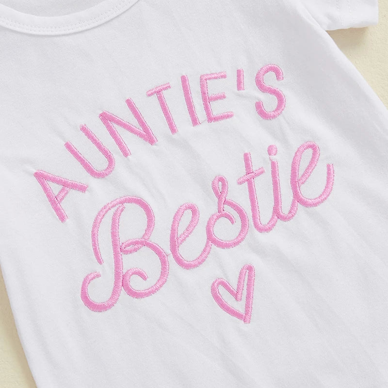 Lioraitiin Baby Girls Outfits Short Sleeve Letter Print Romper with