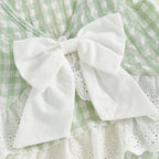 Lioraitiin 2Pcs Toddler Girls Outfits Flying Sleeve Crew Neck Plaid