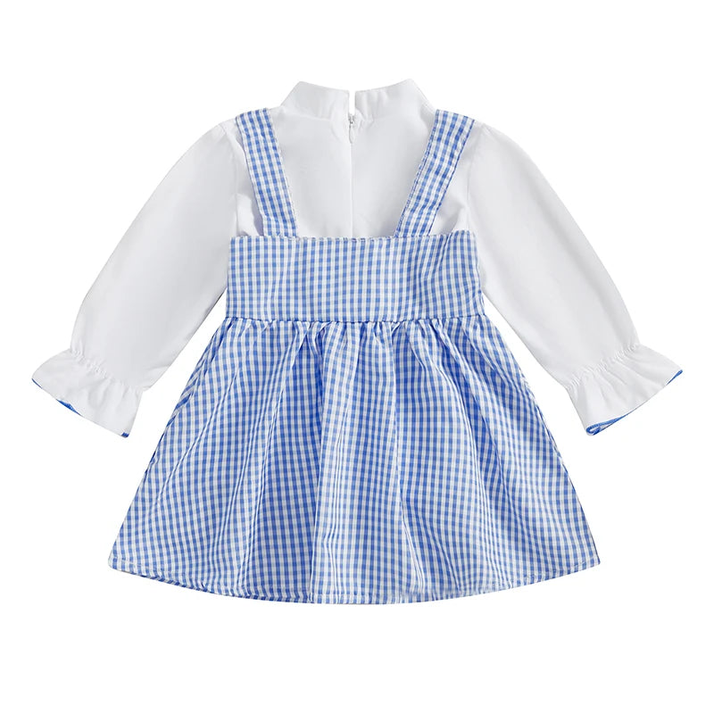 Lioraitiin 1-6Y Kids Girls 2 Piece Outfit, Long Sleeve T-shirt with