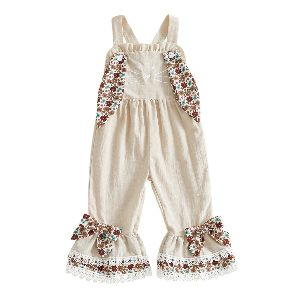 Lioraitiin Toddler Baby Girl Easter Romper Adorable Bunny Themed