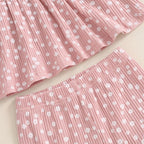 Lioraitiin 1-5Y Toddler Girl Outfits Floral Print Crew Neck Long
