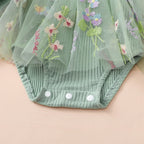 Lioraitiin Baby Girls 2 Piece Outfits Floral Mesh Patchwork Ruffles